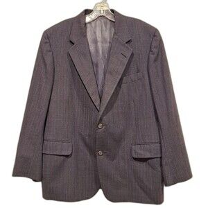 DAKS 100% wool blazer sport coat jacket, union made in USA dark blue size 44R